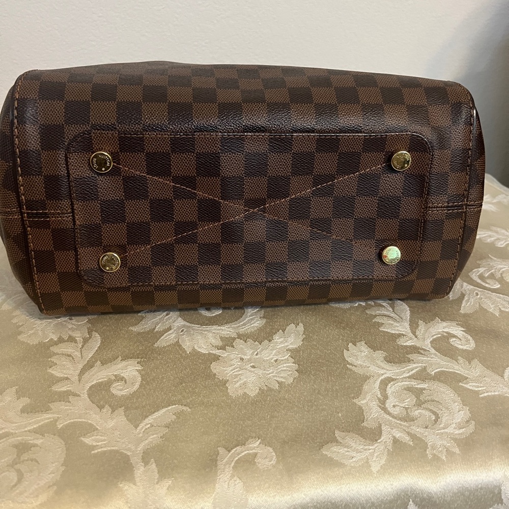 Louis Vuitton Brown Damier Ebene Canvas Tote with Gold Hardware - Picture 5 of 13